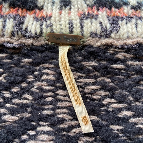 Free People Pattern Wool Sweater Cardigan - Picture 3 of 6